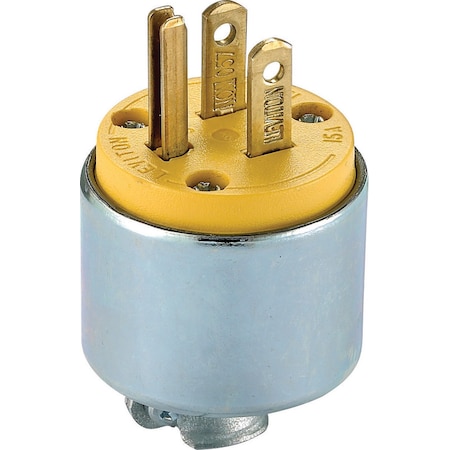 Leviton Leviton Commercial Armored Ground/Straight Blade Plug 5-15P 18-12 AWG 2 Pole 3 Wire 515PA-000